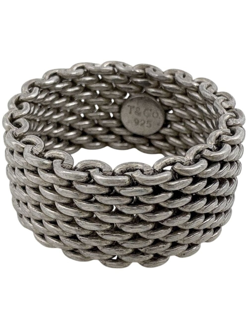 Tiffany & Co Somerset Mesh Ring 925 Sterling Silver